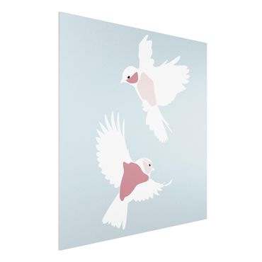 Forex schilderijen Line Art Pigeons Pastel