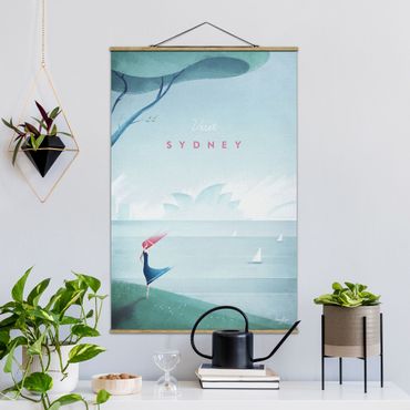 Stoffen schilderij met posterlijst Travel Poster - Sidney