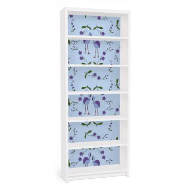 Meubelfolie IKEA Billy Boekenkast Mille Fleurs pattern Design Blue