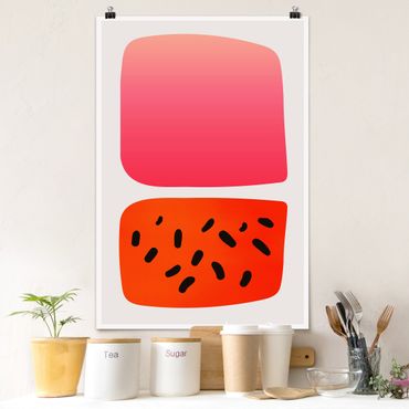 Posters Abstract Shapes - Melon And Pink