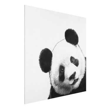 Forex schilderijen Illustration Panda Black And White Drawing
