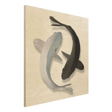 Houten schilderijen Fish Ying Yang