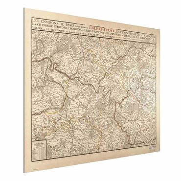 Aluminium Dibond schilderijen Vintage Map France