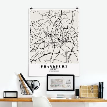 Posters Frankfurt City City Map - Classical