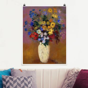 Posters Odilon Redon - White Vase with Flowers