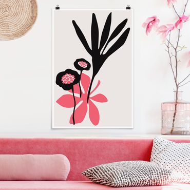 Posters Flower Greeting In Pink