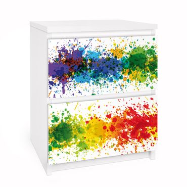 Meubelfolie IKEA Malm Ladekast Rainbow Splatter