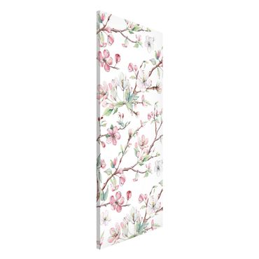 Magneetborden Watercolour Branches Of Apple Blossom In Light Pink And White