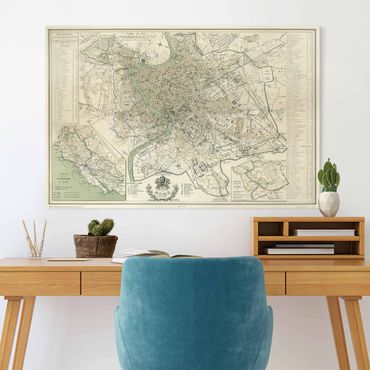 Canvas schilderijen Vintage Map Rome Antique