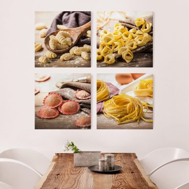 Canvas schilderijen - 4-delig Fresh pasta