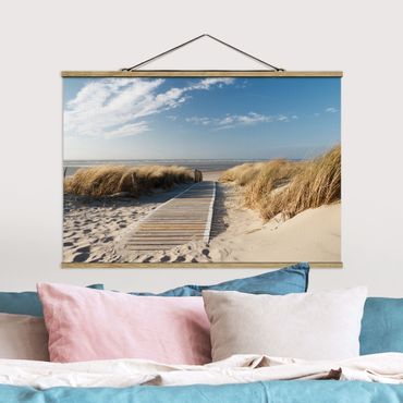 Stoffen schilderij met posterlijst Baltic Sea Beach