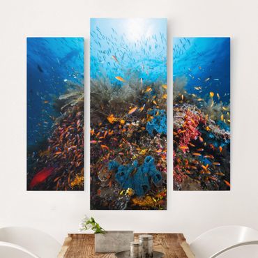 Canvas schilderijen - 3-delig Lagoon Underwater