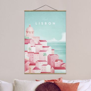 Stoffen schilderij met posterlijst Travel Poster - Lisbon