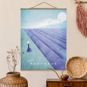 Stoffen schilderij met posterlijst Travel Poster - Provence