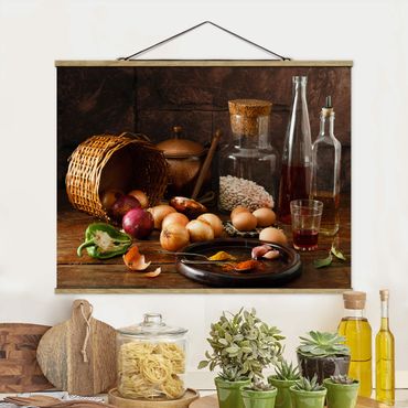 Stoffen schilderij met posterlijst Cooking Fragrances