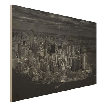 Houten schilderijen New York - Manhattan From The Air