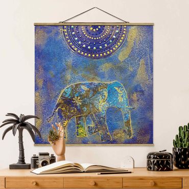 Stoffen schilderij met posterlijst Elephant In Marrakech