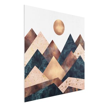 Forex schilderijen Geometric Mountains Bronze