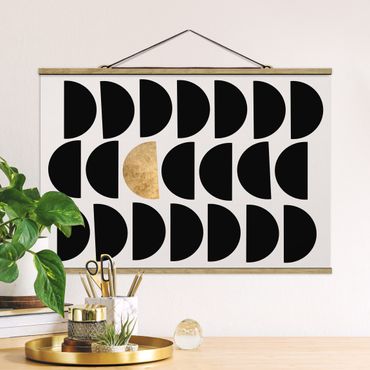 Stoffen schilderij met posterlijst Geometrical Semicircle II