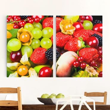 Canvas schilderijen - 2-delig  Tropical Fruits