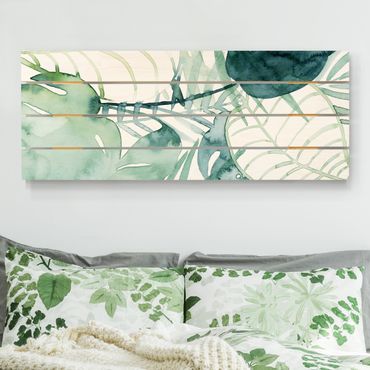 Houten schilderijen op plank Palm Fronds In Water Color II