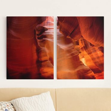 Canvas schilderijen - 2-delig  Light Beam In Antelope Canyon