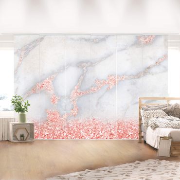 Schuifgordijnen Marble Look With Pink Confetti