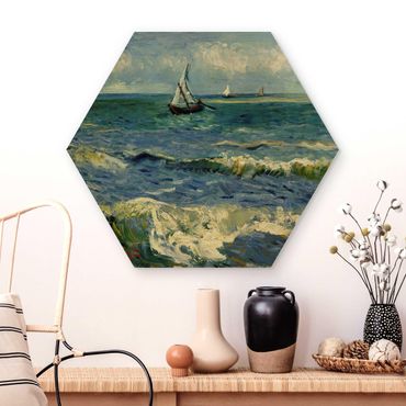 Hexagons houten schilderijen Vincent Van Gogh - Seascape Near Les Saintes-Maries-De-La-Mer