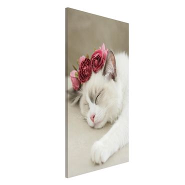 Magneetborden Sleeping Cat with Roses
