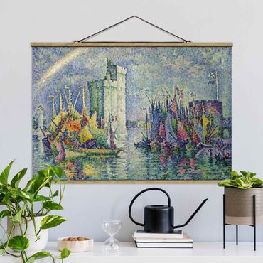 Stoffen schilderij met posterlijst Paul Signac - Rainbow at the Port of La Rochelle