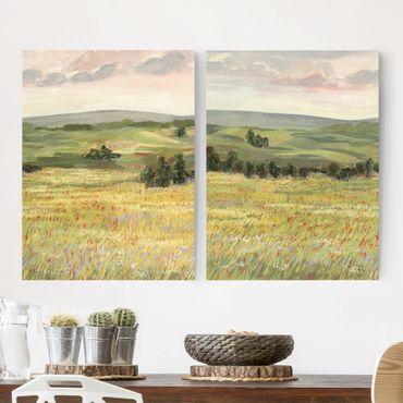 Canvas schilderijen - 2-delig  Meadow In The Morning Set II