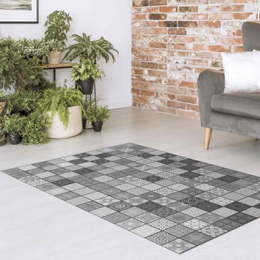 Vinyl tapijt Grey Mediterranian Tiles With Dark Joints