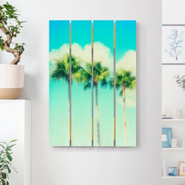 Houten schilderijen op plank Palm Trees Against Blue Sky