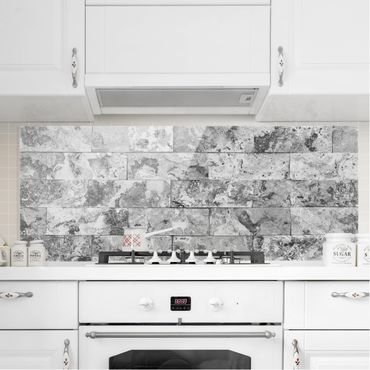 Spatscherm keuken Stone Wall Natural Marble Grey