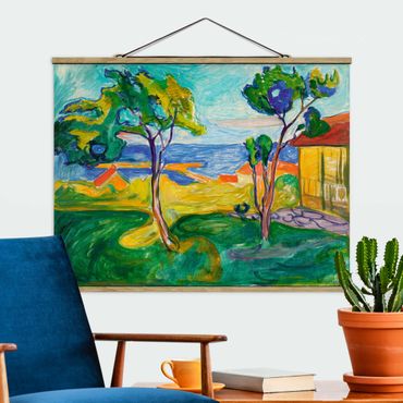 Stoffen schilderij met posterlijst Edvard Munch - The Garden In Åsgårdstrand