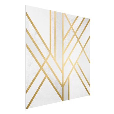 Forex schilderijen Art Deco Geometry White Gold