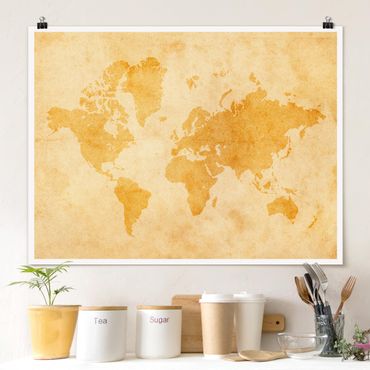 Posters Vintage World Map