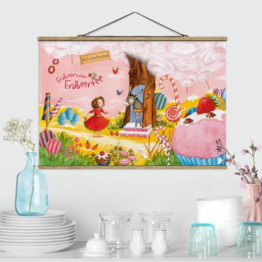 Stoffen schilderij met posterlijst Little Strawberry Strawberry Fairy - Cockaigne