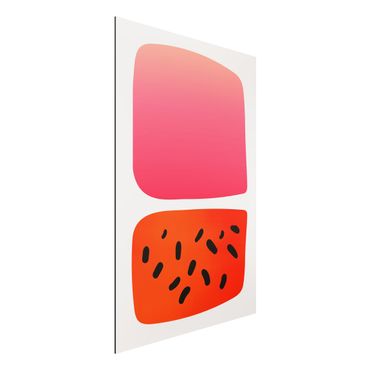 Aluminium Dibond schilderijen Abstract Shapes - Melon And Pink