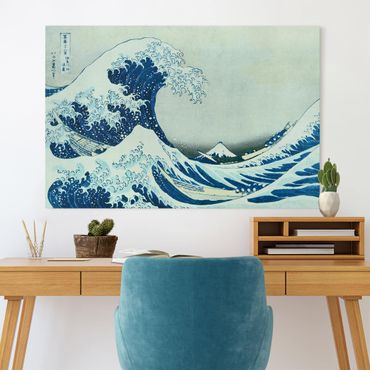 Canvas schilderijen Katsushika Hokusai - The Great Wave At Kanagawa