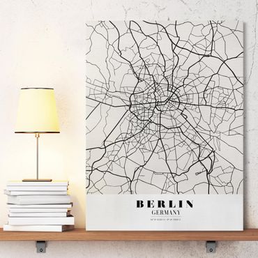 Canvas schilderijen Berlin City Map - Classic