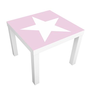 Meubelfolie IKEA Lack Tafeltje Big White Stars on Pink