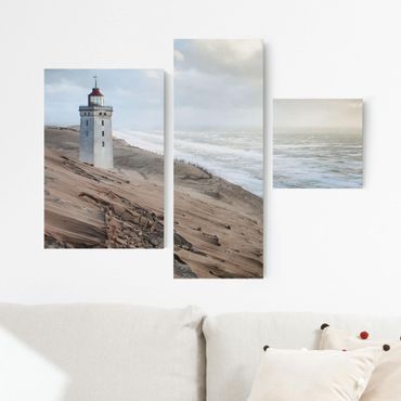 Canvas schilderijen - 3-delig Lighthouse In Denmark