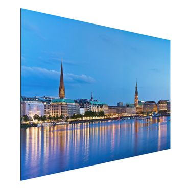 Aluminium Dibond schilderijen Hamburg Skyline