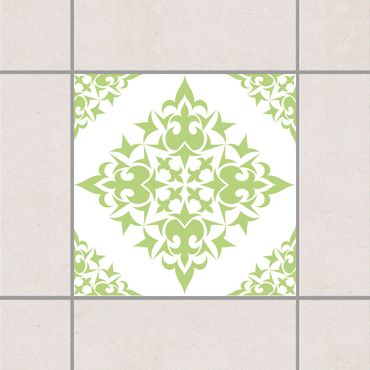 Tegelstickers Tile Pattern White Spring Green