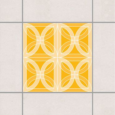 Tegelstickers Circular Tile Design Melon Yellow