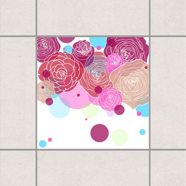 Tegelstickers Roses And Bubbles
