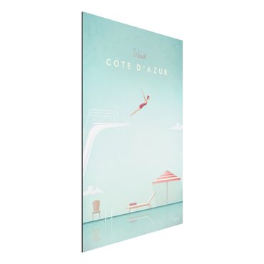 Aluminium Dibond schilderijen Travel Poster - Côte D'Azur