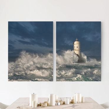 Canvas schilderijen - 2-delig  Lighthouse On Sardinia
