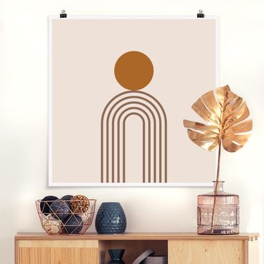 Posters Line Art Circle And Lines Copper